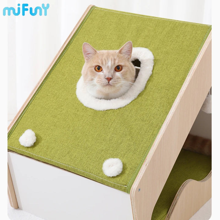 MiFuny Cat House Semi Enclosed Cat Bed Moisture-proof Ventilate Pet House Waterproof Universal for All Seasons Cat Supplies