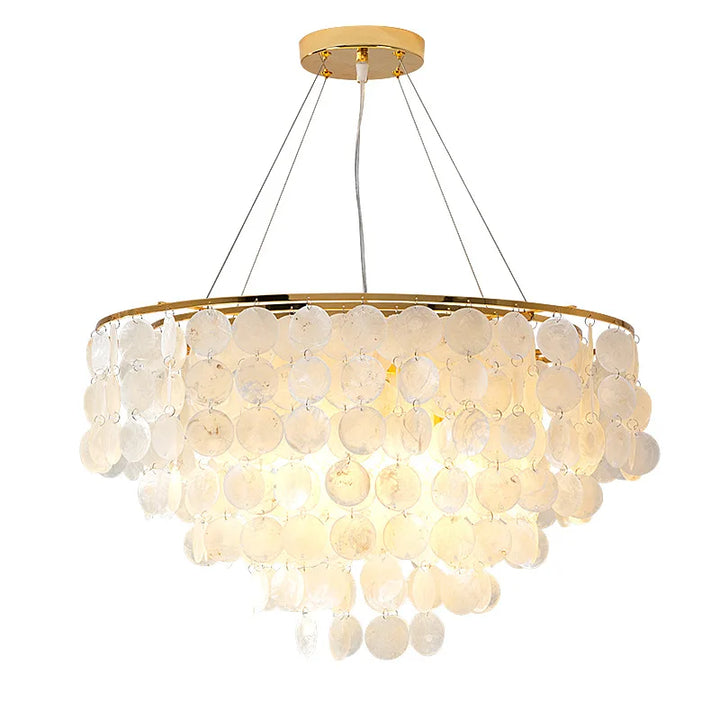 Nordic LED Shell Pendant Lights Gold Chrome Seashell Handing Chandelier Lighting Fixture Living Dining Room Luminaire Suspension