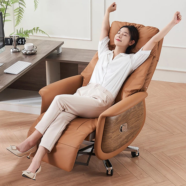 Mobile Leather Editor Office Chair Armchair Floor Working Relaxing Hand Chair Revolving Autofull Fashion Chaises Office Supplies