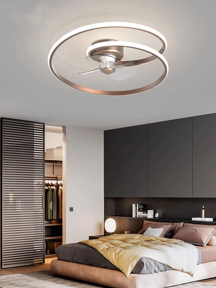 Nordic Living Room Ceiling Fan Light Minimalist White Ring Home Dining Room Bedroom Led Ceiling Fan Light