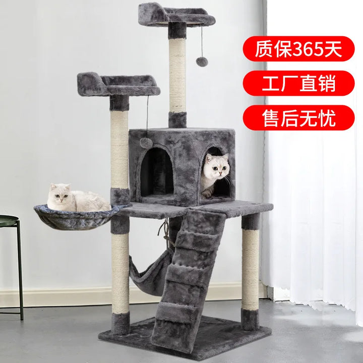 Large Cat Climb Pet Toys, Comfortable Cat Nest, Stable Cat Jump Rack, Four Layers Cat Trees, Mainland China None Wood