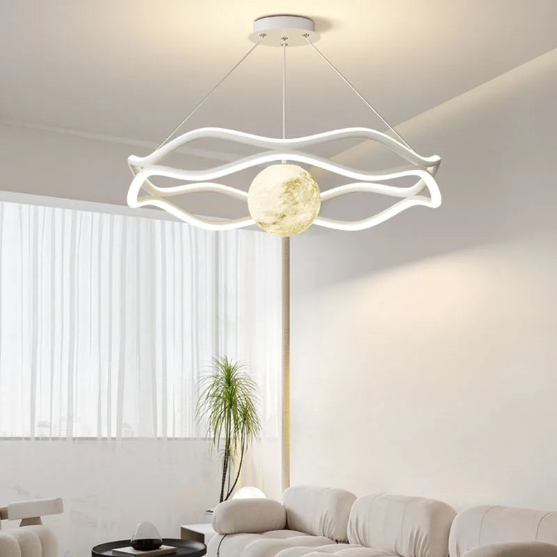 Modern Planet Pendant Lamp Living Room Ceiling Chandelier Nordic Creative Dining Room Lamp Room Bedroom Lustre Ceiling Lighting