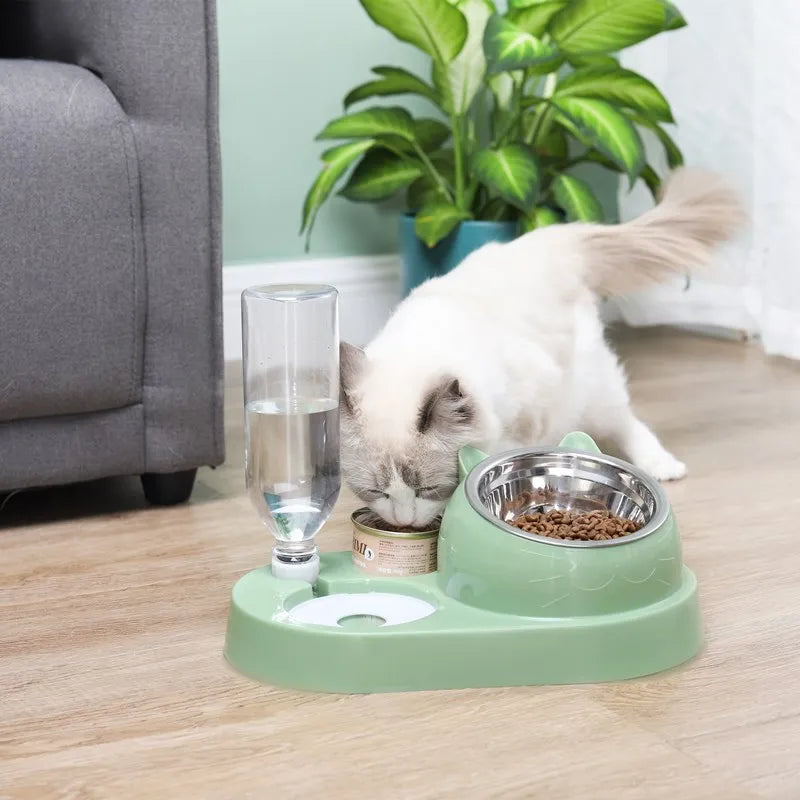 Automatic Feeder for Cats Water Bowl Dispenser Food Dispenser Pet Products Drinking Fountain Kibble Accessories