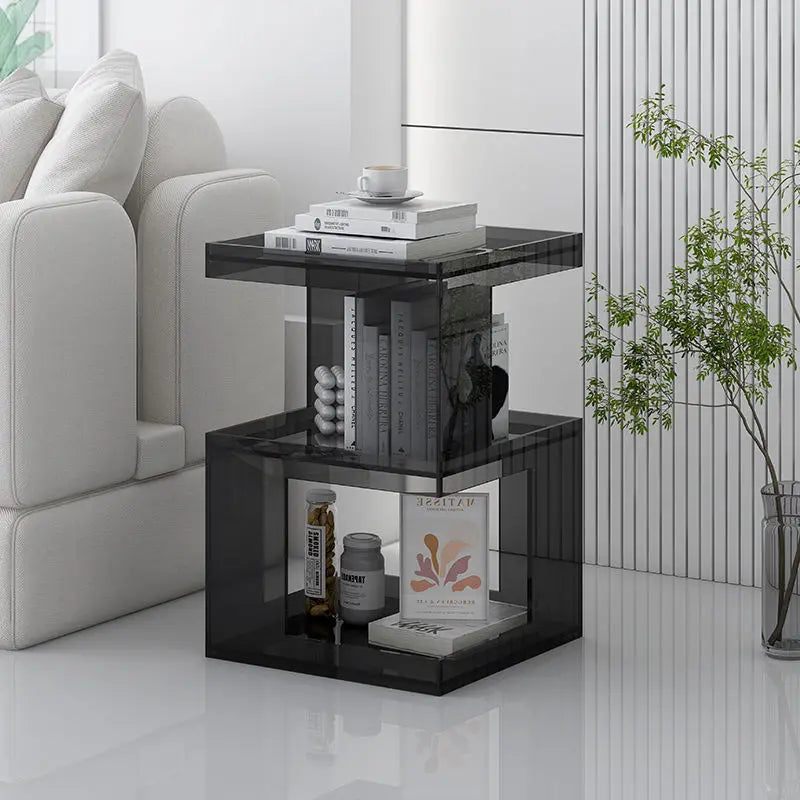 Acrylic Sofa Edge Table Modern Living Room Coffee Table Creative Transparent Bedroom Bedside Table Small Unit Furniture