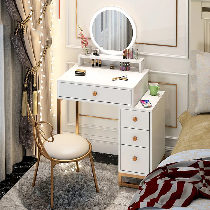 Mirror White Dresser Bedroom Drawers Organizer Makeup Dressing Table Storage Modern Mesas De Maquiagem Bedroom Furnitures