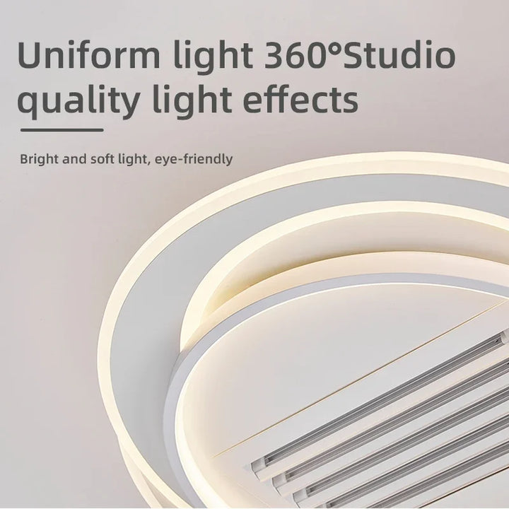 Bladeless Fan Light Bedroom Light Full Spectrum Eye Protection Anti Blue Light Ceiling Lamp with Electric Fan Mute All-in-One