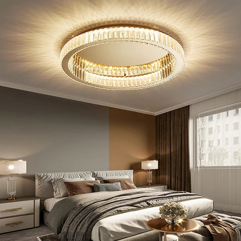 Luxury Crystal LED Ceiling Lights Home Living Dining Room Lighting Decor Lustre Pendant Chandelier Indoor Bedroom Lights Fixture