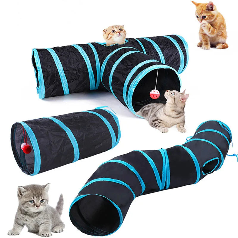 Cat Tunnel Pet Supplies Cat S T Pass Play Tunnel Foldable Cat Tunnel Cat Toy Breathable Drill  for Indoor loud paper