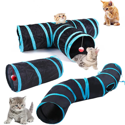 Cat Tunnel Pet Supplies Cat S T Pass Play Tunnel Foldable Cat Tunnel Cat Toy Breathable Drill  for Indoor loud paper