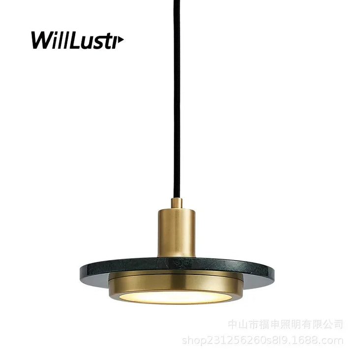 Marble Pendant Lamp Creative Round Stone Suspension Light Hotel Cafe Living Bedroom LED Metal Hanging Ceiling Chandelier