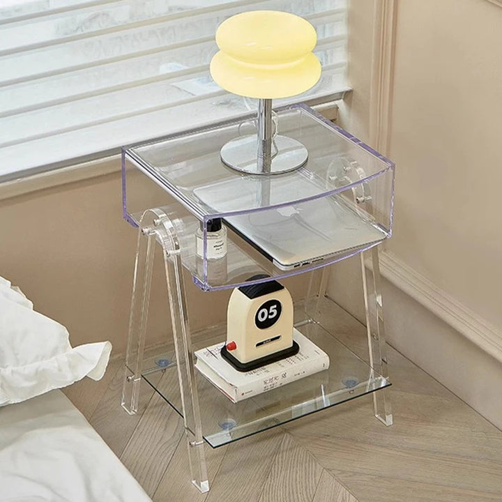 Small Space Luxury Nightstands Nordic Transparent Storage Low Outdoor Pretty Bedside Table Simple Design Nachttisch Furniture