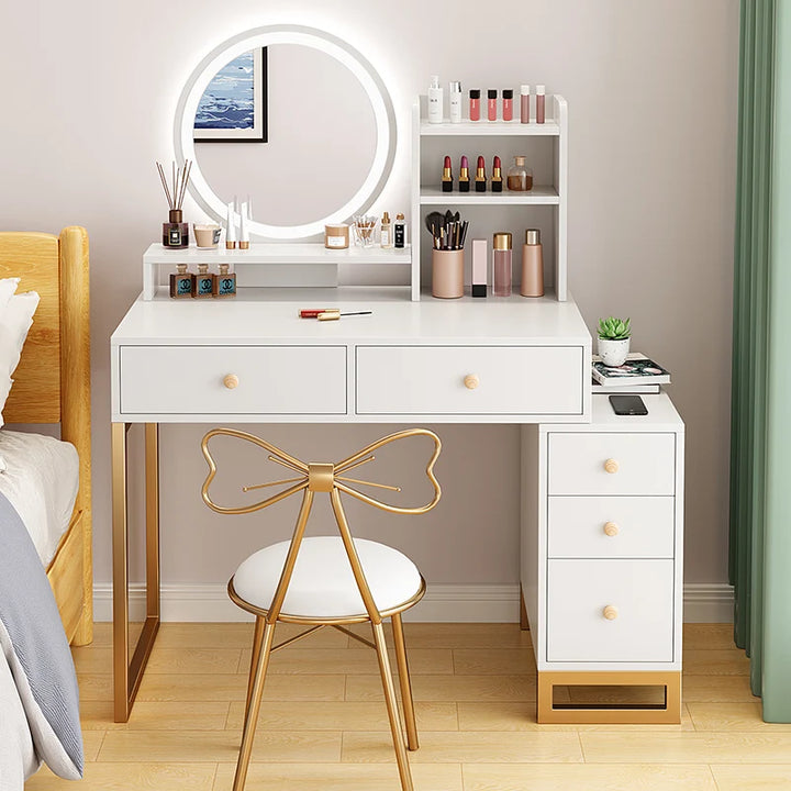 Mirror White Dresser Bedroom Drawers Organizer Makeup Dressing Table Storage Modern Mesas De Maquiagem Bedroom Furnitures