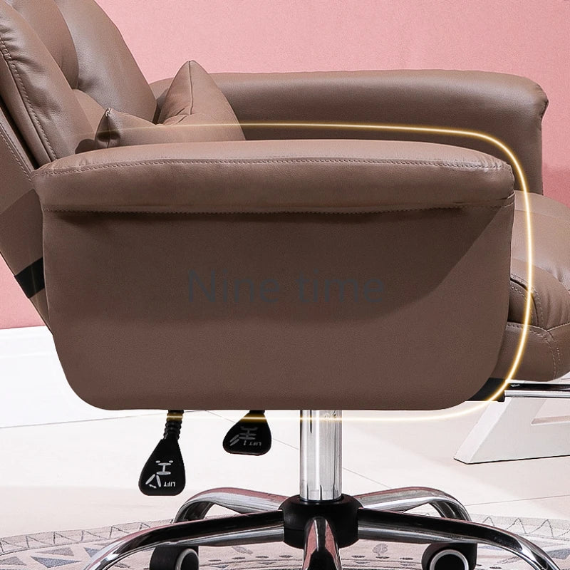 Lounge Massage Office Chairs Recliner Leather Elastic Roller Office Chairs Stretch Folding Handle Cadeira Gamer Home Furniture