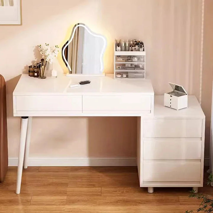 Lights Mirror White Dresser Bedroom Modern Minimalist Nordic Vanity Tables Makeup Storage Tavoli Da Trucco Home Furniture LJ50DT