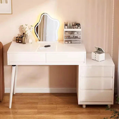 Lights Mirror White Dresser Bedroom Modern Minimalist Nordic Vanity Tables Makeup Storage Tavoli Da Trucco Home Furniture LJ50DT