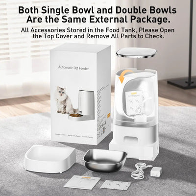 ROJECO Automatic Cat Feeder Pet Cat Food Kibble Dispenser Pet Smart WiFi Remote Control Auto Feeder For Cats Dog Accessories 4L