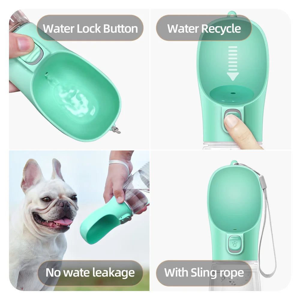 Portable Dog Water Bottle For Small Large Dogs Cat Outdoor Leakproof Walking Drinking Bowls Chihuahua French Bulldog Supplies 10d