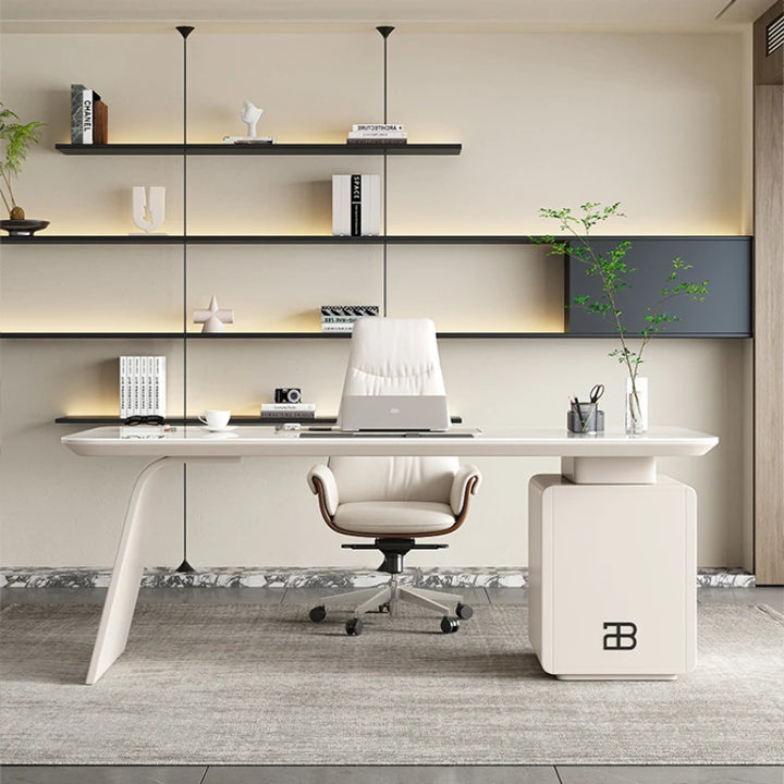 Modern Simple Office Desks Light Luxury Rock Plate Design Advanced Domestic Study Office Desks Escritorios Work Furniture QF50OD