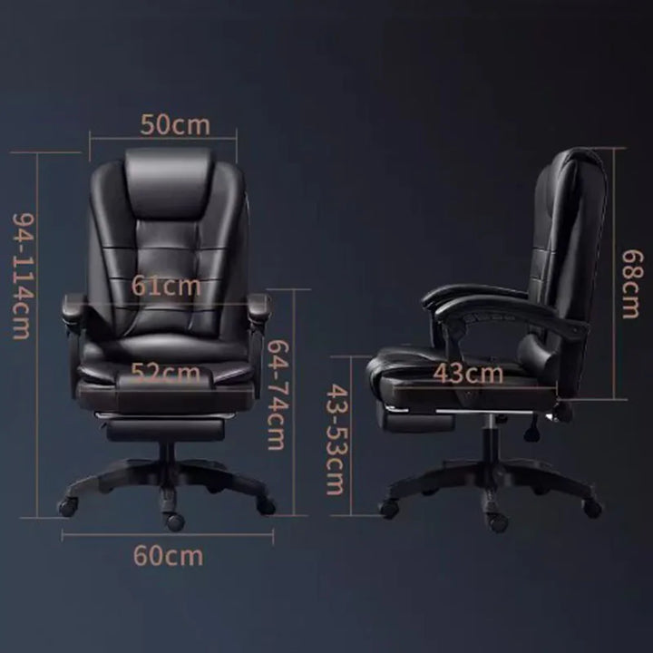 High Comfort Black Office Chair Backrest Luxury Leather Modern Office Chair Game Room Silla De Oficina Furniture