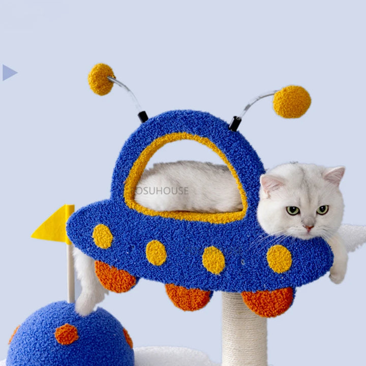 Nordic Solid Wood Space Capsule Cat Climbing Frame for Pet Supplie Cat Scratcher Pet Furniture Stereoscopic Cat Scratching Board