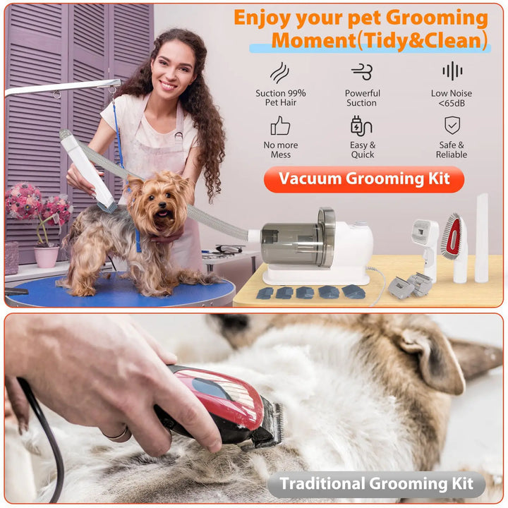 Dog Grooming Vacuum & Pet Grooming Kit with 2.5L Capacity Larger Pet Hair Dust Cup Dog Brush Vacuum for Pet Hair Vacuum Cleaner