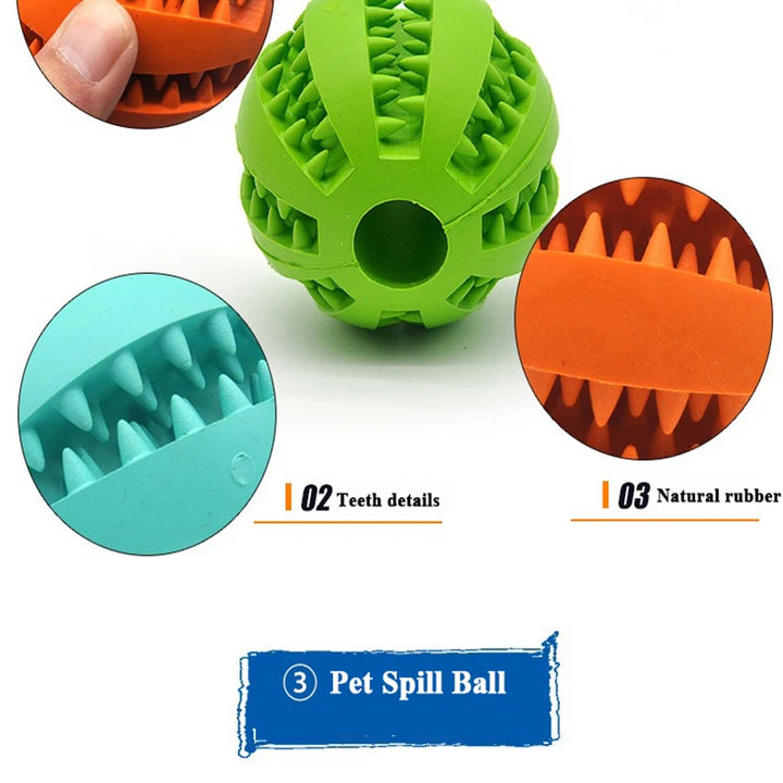 Pet Dog Toy Interactive Rubber Balls for Small Large Dogs Puppy Cat Chewing Toys Pet Tooth Cleaning Indestructible Dog Food Ball