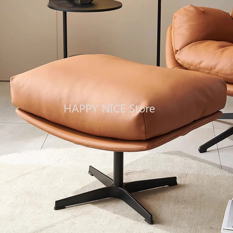 Lounge Swivel Living Room Chairs Luxury Lazy Relax Leather Nordic Salon Chair Floor Office Comfy Fauteuil Outdoor Furniture