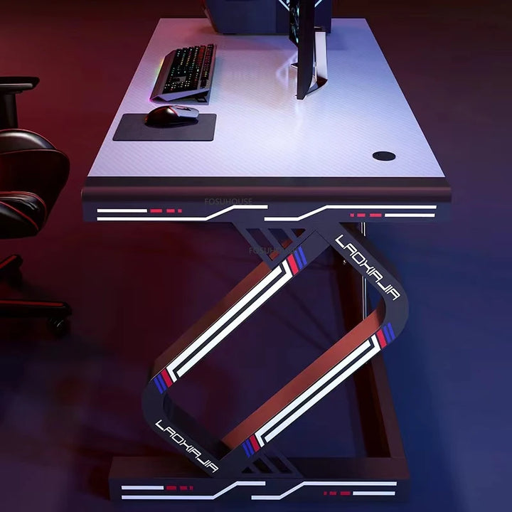 Modern Tempered Glass Gaming Desk Light Luxury Office Furniture Computer Desks Upscale Household Bedroom Esports Gaming Table