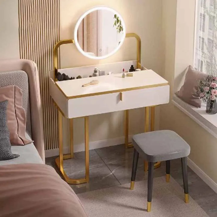 European Luxury Dressing Table Desk Cabinet Nordic Lights Drawer Dressing Table Chair Mirror Meuble De Chambre Home Furniture