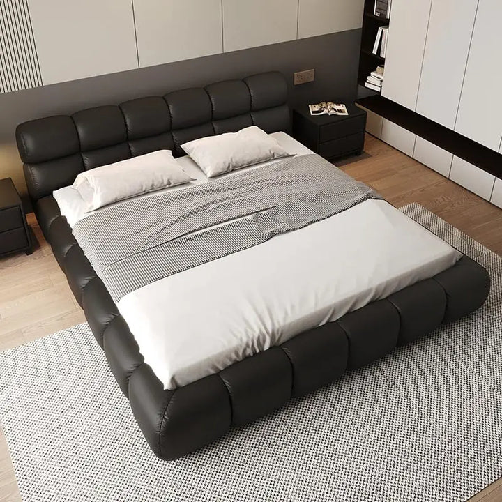 Italian Black Soft Double Bed Queen Cheap Large Design Modern Double Bed Luxury Cheap Muebles Para Dormitorio Nordic Furniture