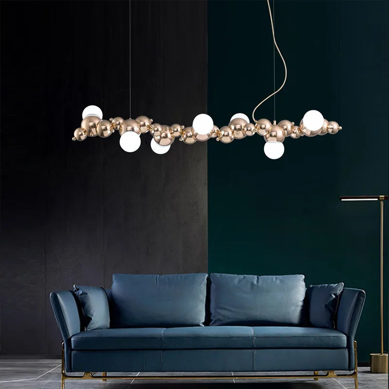 Nordic Led Chandelier Luxury New Art Light Restaurant Living Room Long Dining Table Bar Pendant Lamp Deco Ceiling Lustre Fixture