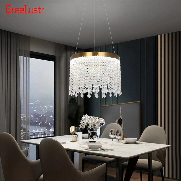 Modern K9 Crystal Luxury Chandeliers Ceiling Recessed Lumiere Chambre Kitchen Living Room Home Decor Plafonier Hanging Lighting