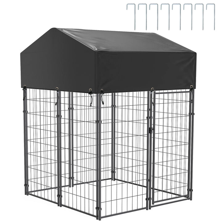 Large Outdoor Dog Kennel with Waterproof  Canopy Cover