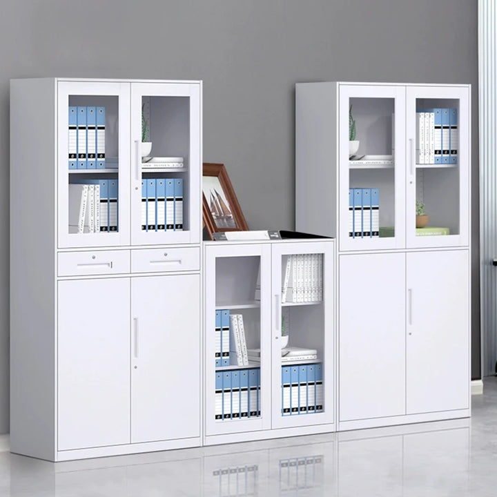 White Iron Sheet Filing Cabinet Office Data Cabinet Archive Storage Lock Voucher Glass Low Black Archivadorfurniture Home