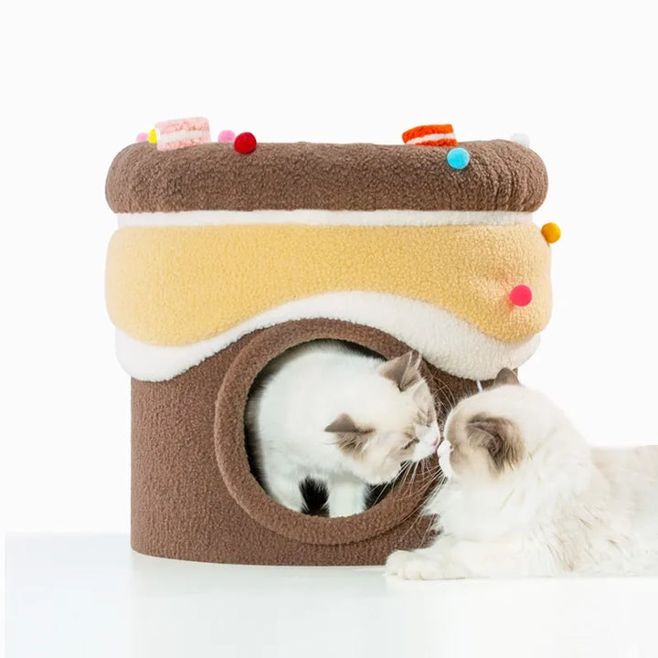 Plush Cupcake Cat Nest Pet Bed Suitable for All Seasons Cake Cat Nest Cat House Pet Supplies Household Pet Supplies