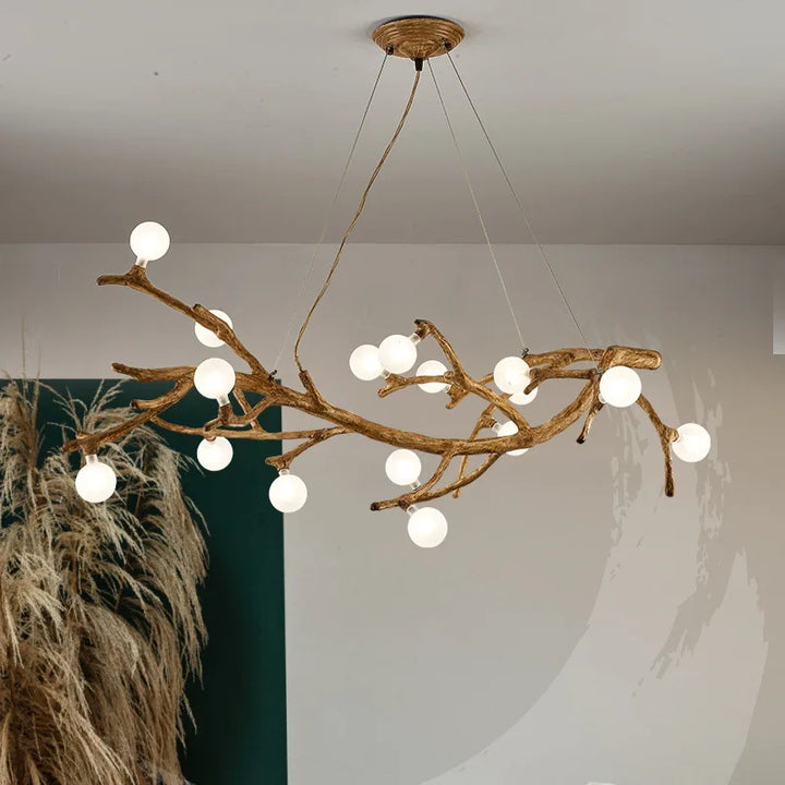 Retro Nordic Wood Twigs LED Chandelier For Dining Room Kitchen Living  Bedroom Ceiling Pendant Lamp G4 Design Hanging Light