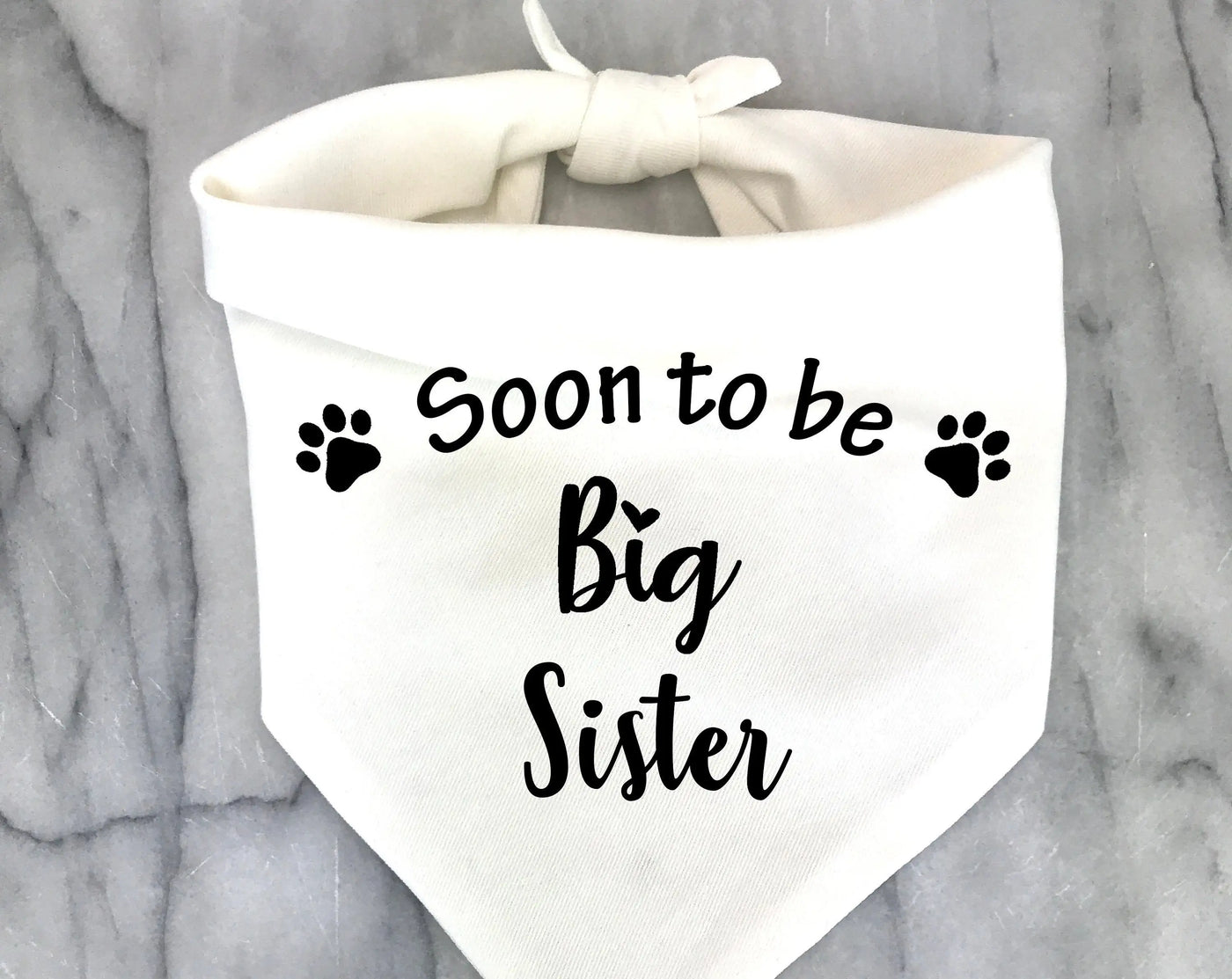Soon To Be Big Sister Bro Dog Bandana Pregnancy Announcement Photos Shower Gift Gender Reveal Black White Scarf For Pet New Baby