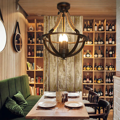 American style led ceiling light vintage hemp rope brief lamps personalized light restaurant