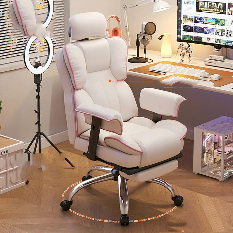 Accent Gaming Computer Chair Recliner Swivel Modern Vanity Pink Chair Massage Salon Cadeira De Escritorio Luxury Furniture