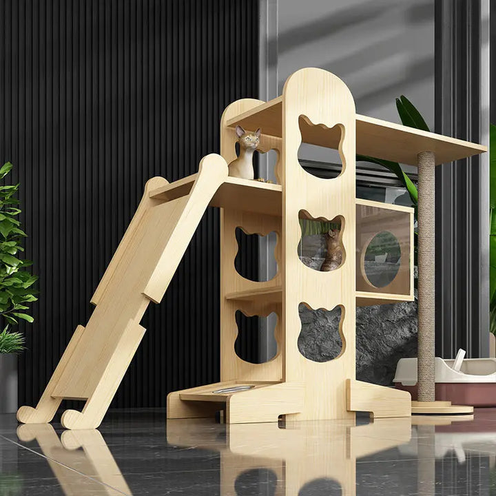 Large Wooden Cat Crawler DIY Material Cat Cat Wild Sisal Large Cat Crawler Space Capsule Indoor Pet Habitat Best Pet GIft