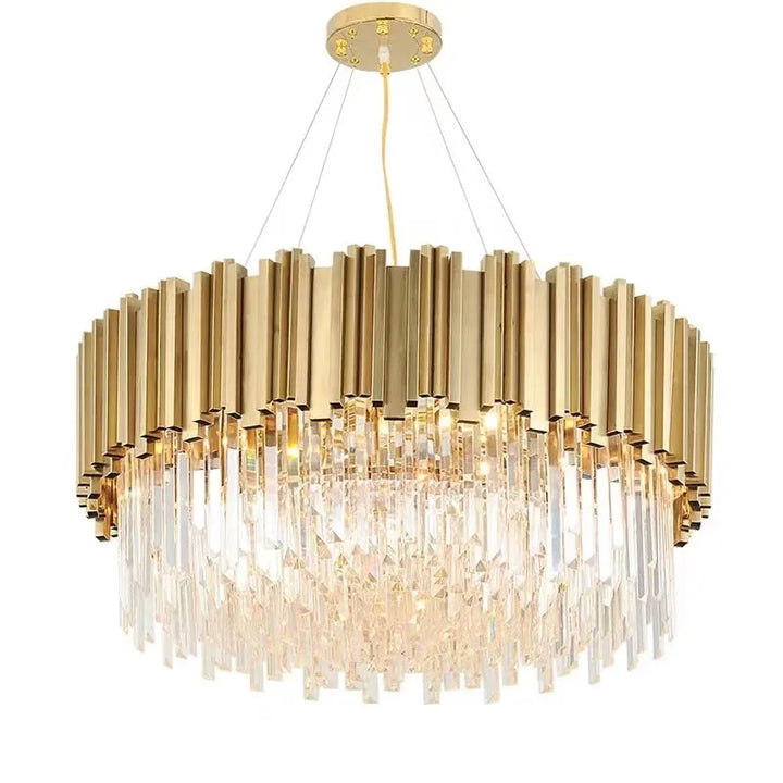 Modern Luxury K9 Crystal Luster Living Room Chandelier Oval Dining Room Gold Chandelier Room Decoration Home Lighting Led Lights