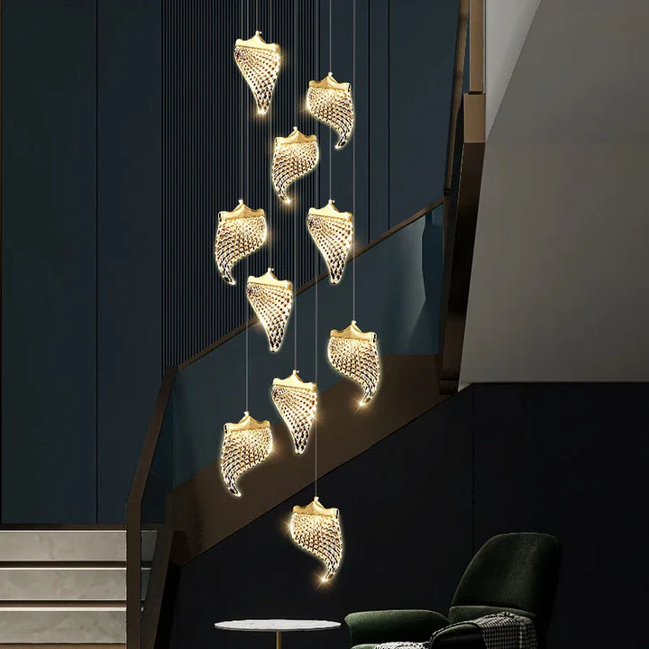 LED Chandelier Staircase Hanging Light Fixture Lamp Loft Lighting for the Living Room will Ceiling Pendant Lamp for Dining Room