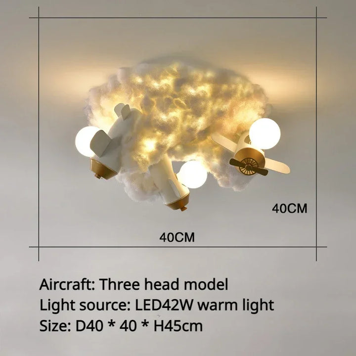 Nordic Creative Ceiling Lights Cartoon Aircraft Jet Rocket Led Lamps for Boys Girls Children's Room Decor Suspension Luminaire