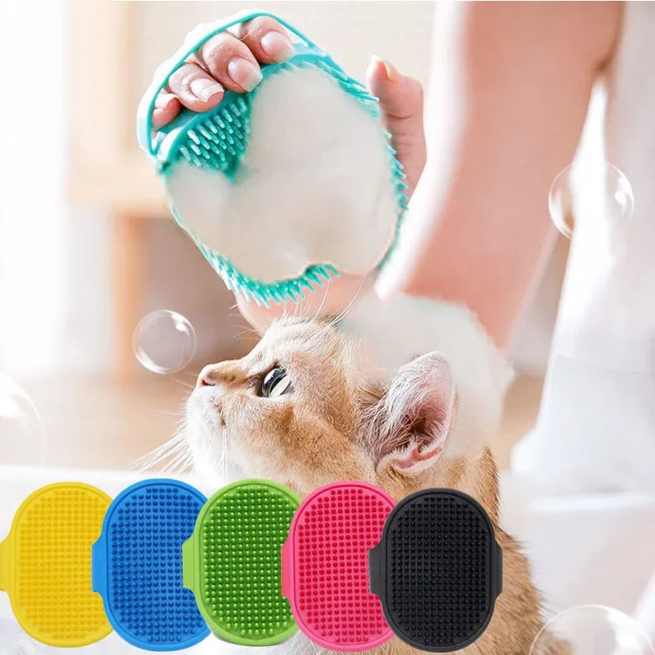 Pet Silicone Bath Brush Hair Grooming Massage Tool Cat Dog Soft Bathroom Washing Gloves Pet Accessories