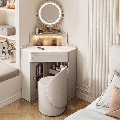 Led Lights Drawer Dressing Table Girls Luxury Nordic Makeup Storage Dressing Table Bedroom Home Coiffeuse De Chambre Decoration