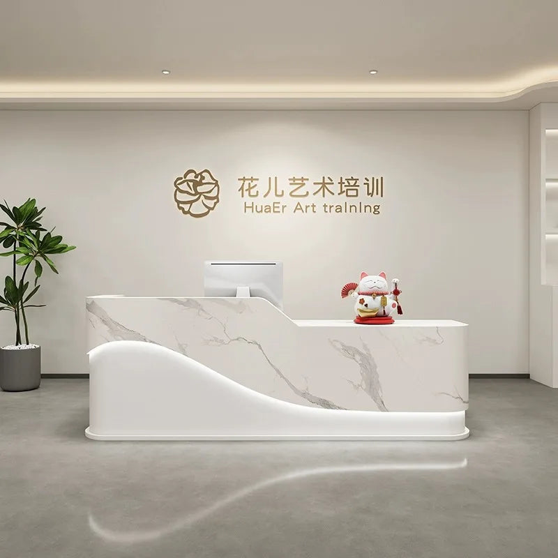 Minimalist Beauty Salon Cashier Clothing Store Hair Salon Front Company Reception Desk Mostrador Negocio Beauty Salon Furniture