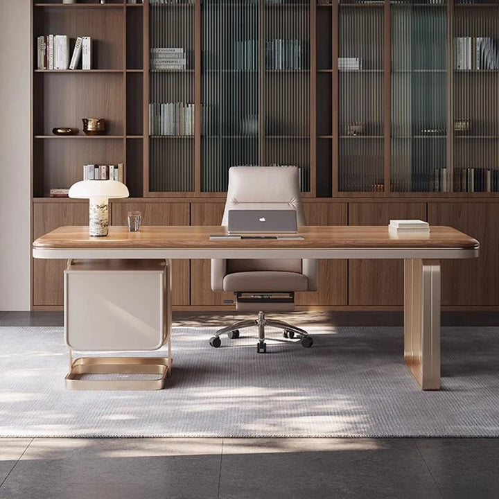 Solid Wood Office Desk Luxury Modern Home Designer Home Nordic Study Computer Desk Boss Work Mesa Office Furniture KMOD