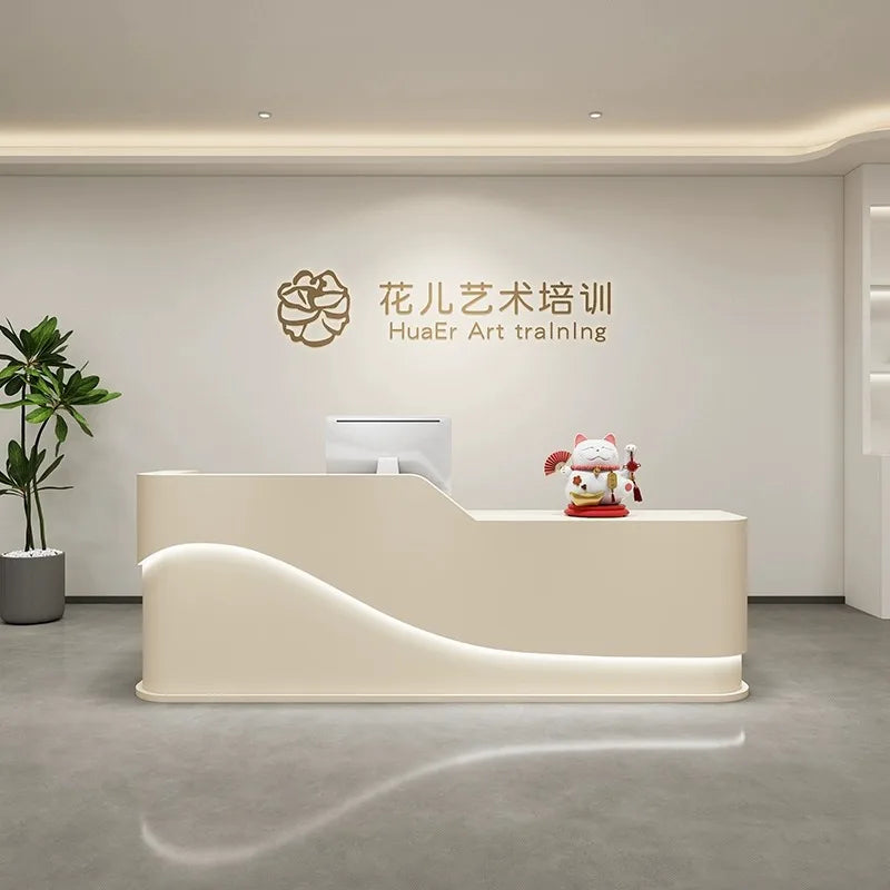 Minimalist Beauty Salon Cashier Clothing Store Hair Salon Front Company Reception Desk Mostrador Negocio Beauty Salon Furniture