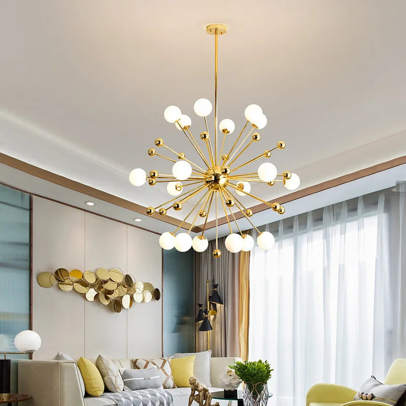 Creatvie Dandelion Hanging Lamp for Ceiling Magic Bean Pendant Lights Glass Living Room Chandeliers Loft Home Decorations Lustre