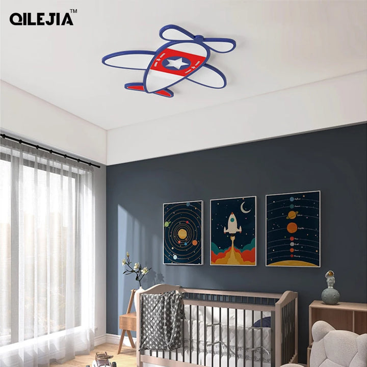 Modern New Acrylic Airplane LED Ceiling Lights For Boy's Girl's Bedroom Study Room Lamps Indoor Deco Lighting Luminaria Fixture